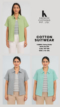Women Cotton Suitwear Short Sleeve Shirt – Solid Colours | D.No. 787-MS |Zero+1