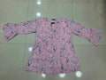 Women Pink Floral Print Bell Sleeve Top | Miss Kapachi