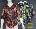 DN672 Women's Floral Print Top – IMP Fabric | Button Detail | 3/4 Sleeves | L XL XXL |Miss Kapachi