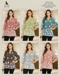 DN865-MS Women's Embroidered Floral Top – Campa Work | Button Front | 3/4 Sleeves | M L XL XXL |Miss Kapachi