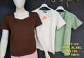 DN736 Women's Square Neck Top – IMP Fabric | Short Sleeves | Solid Colours | L XL XXL |Miss Kapachi