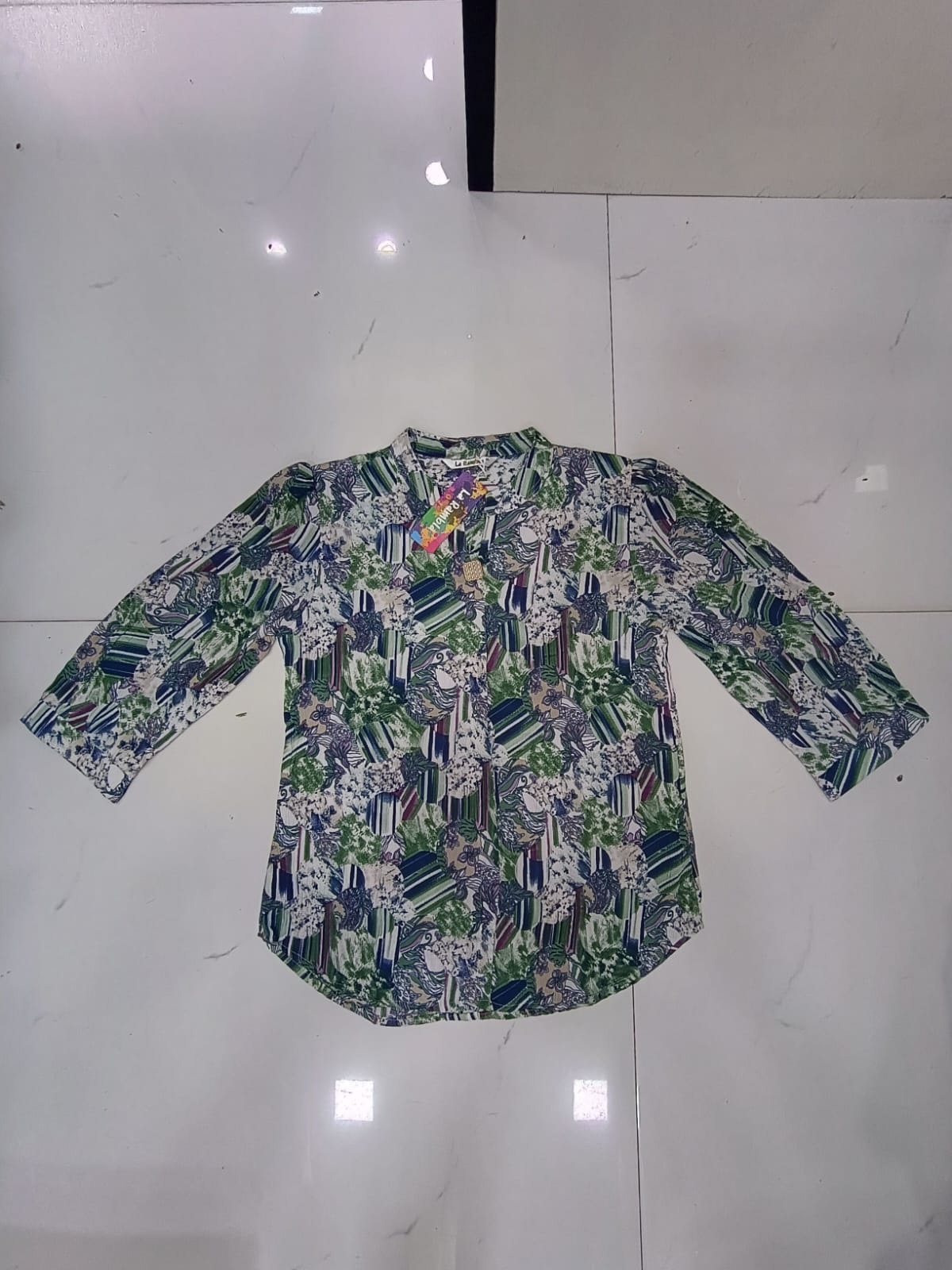 Tropical Floral Print Shirt – Men's 3/4 Sleeve Casual Shirt |La Rambla