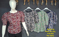 Floral Print BSY Puff Sleeve Top for Women - Round Neck - Sizes L XL XXL - 4 Colour Variants - D.No. 553 - Kapachi Clothing