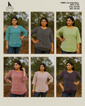 Geometric Dori Embroidery Top for Women Plus Size 3XL 4XL - Round Neck 3/4 Sleeve - 6 Colour Variants - D.No. 855-MS - Kapachi Clothing
