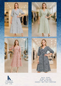 Imported Tikli Chiffon Wrap Midi Dress for Women - Puff Sleeves Self-Tie Belt - Sizes M L XL 2XL - 4 Colour Variants - D.No. 606-MS - Kapachi Clothing