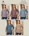 Bela Work Allover Embroidery Top for Women Plus Size 3XL 4XL - V-Neck 3/4 Sleeve - 5 Colour Variants - D.No. 871-MS - Kapachi Clothing
