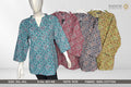 100% Cotton Sanganeri Block Print Top for Women Plus Size 3XL 4XL - V-Neck 3/4 Sleeve - 4 Colour Variants - D.No. 821-MS - Kapachi Clothing