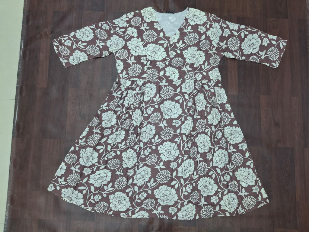 Women's 3/4 sleeve surplice V-neck floral print fit-and-flare midi dress in teal blue by Zero+1