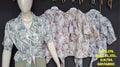 Miss Kapachi D.N. 734 Printed Tie-Knot Crop Top in Sage Green, Mauve Pink and Blue Grey – front view