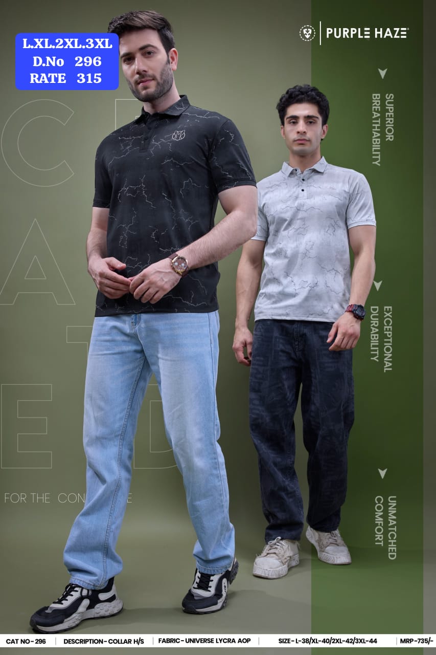 Purple Haze Men's AOP Polo T-Shirt Dark Charcoal Marble Print - Premium Polo Front View