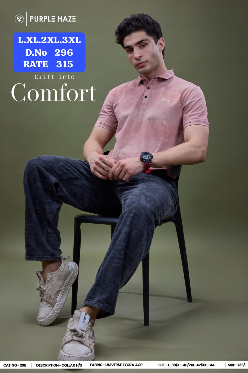 Purple Haze Men's AOP Polo T-Shirt D.No. 296 - Additional Lifestyle View