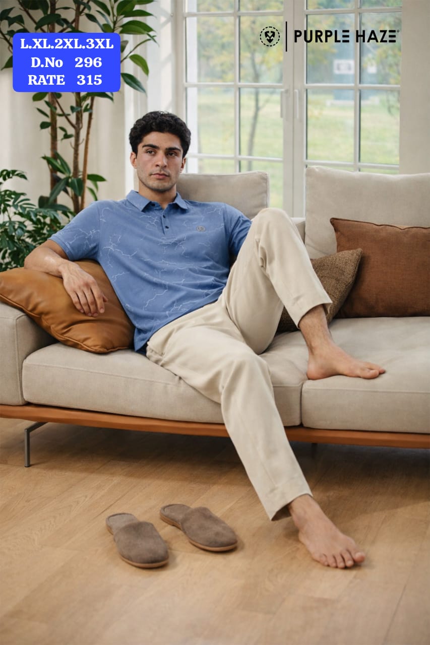 Purple Haze Men's AOP Polo T-Shirt Dusty Pink - Drift into Comfort Seated Pose