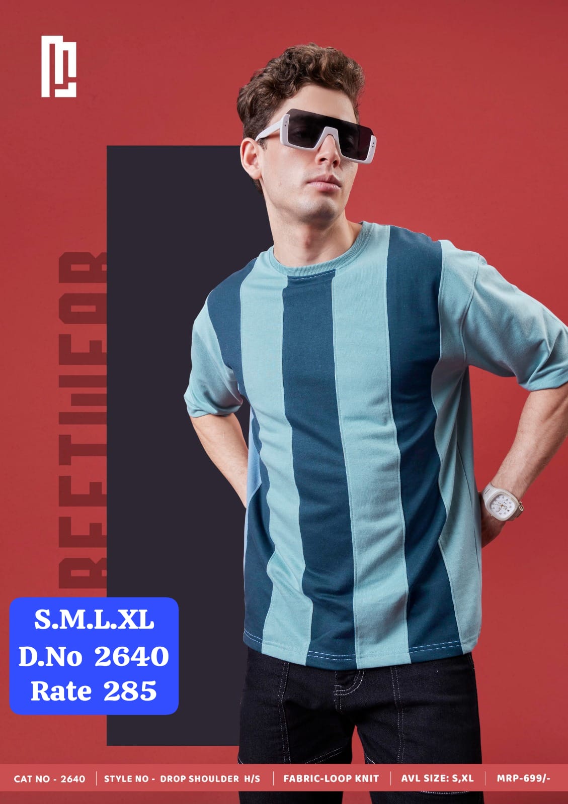 Maniac Street Wear Men's Vertical Stripe Drop Shoulder T-Shirt Brown Black - Fashion Armor Lifestyle Full Body