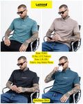 Lemon8 LYC Fashion Imp Malai Plain Stitchless Polo Shirt - Teal Beige Charcoal Steel Blue - Half Sleeve - L XL 2XL