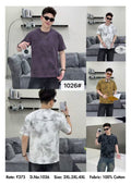 Alo Cloud Wash Tonal Print Oversized Round Neck T-Shirt D.No.1026 - Purple White Mustard Charcoal - 2XL 3XL 4XL
