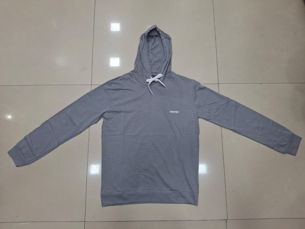Solid Pullover Hoodie | Unisex Light Grey Fleece Sweatshirt with Drawstring Hood | Zero+1