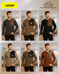 Men's Two-Tone Colour Block Full Sleeve T-Shirt in 6 dual-tone combinations - Charcoal Brown, Olive Brown, Black Brown, Khaki Navy, Olive Navy and Rust Brown