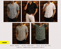 Men's plain Cuban collar short sleeve shirt in 5 colours: light grey, black, white, beige and sage green, imported jacquard fabric, modelled in library setting