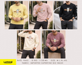 Men's Wassup Coffee Graphic Crew Neck Sweatshirt in 5 colours - Yellow, Light Pink, Black, Cream and Mauve