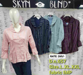 Striped Imported Fabric Peplum Top D.N. 657 – Blush Pink, Navy, Mint, Wine – Peter Pan Collar – Kapachi Clothing