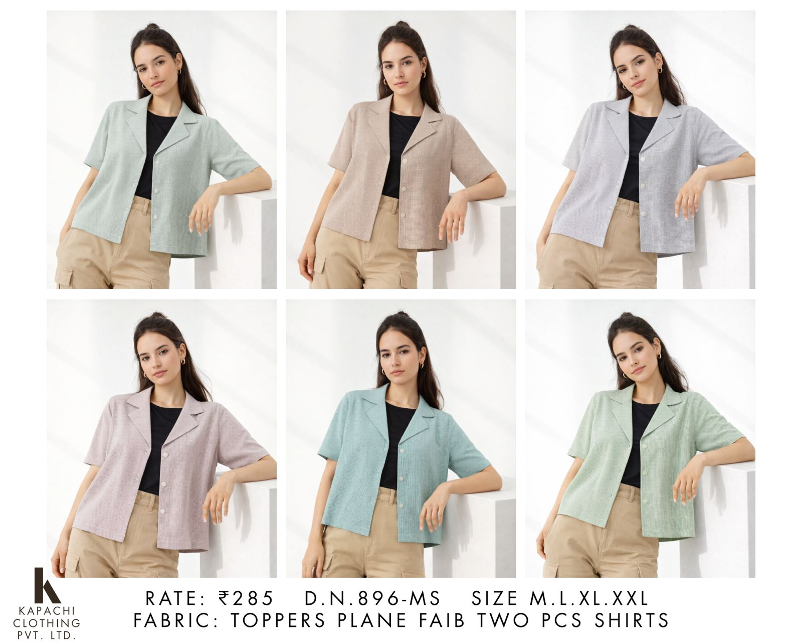 DN 896-MS Plain Topper Shrug with Inner Top 2 Pcs Set in Mint Green, Beige, Lavender Grey, Mauve, Teal Blue and Sage Green - Toppers Plane Fabric