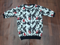 Women's Floral Print Sweatshirt Top with Black and Red Rose Print - Kapachi Clothing