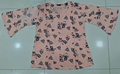 Peach Floral & Geometric Triangle Print Kimono Batwing Top – Deep V-Neck Oversized Blouse – Kapachi Clothing