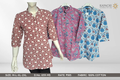 100% Cotton Floral Print Short Kurti in Maroon White Pink Blue - Kapachi Clothing