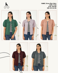 DN 834-MS Puff Sleeve Plain Shrug Top in Green, Lavender, Peach, Maroon and Grey - Divine Plain Fabric