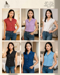 Women's Sleeveless Collar Shirt | Eagle Knits Fabric | 6 Colours | Zero+1