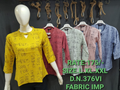 DN 376VI Typography Print IMP Fabric Top in Mustard Yellow, Dusty Rose, Mint Green, Blush Pink and Steel Blue - Friends Family Food Print