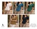 Women's Puff Sleeve Heavy Chiffon Top V-Neck 5 Colours D.No 882-MS - Kapachi Clothing