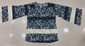 Tie-Dye Shibori Crochet Trim Bell Sleeve Top – Navy & White – Boho Kurti Top – Kapachi Clothing