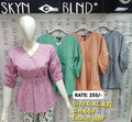 Dobby Texture Wrap V-Neck Peplum Top D.N. 669 – Lilac, Mint, Peach, Blue – Puff Sleeves – Kapachi Clothing