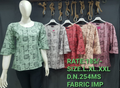Women's Abstract Print Imported Fabric Top in Sage Green, Grey, Coral Red and Peach – D.N. 254MS