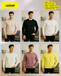 Men's Solid Plain Crew Neck Sweatshirt in 6 colours - Beige, Black, Off-White, Cream, Mauve and Yellow-Green