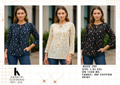 Women's Floral Print Chiffon Top Tassel Tie Neck 3 Colours D.No 154D-MS - Kapachi Clothing