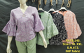 DN 673 Bell Sleeve Printed Top in Lavender, Mint Green, Black and Peach - IMP Fabric