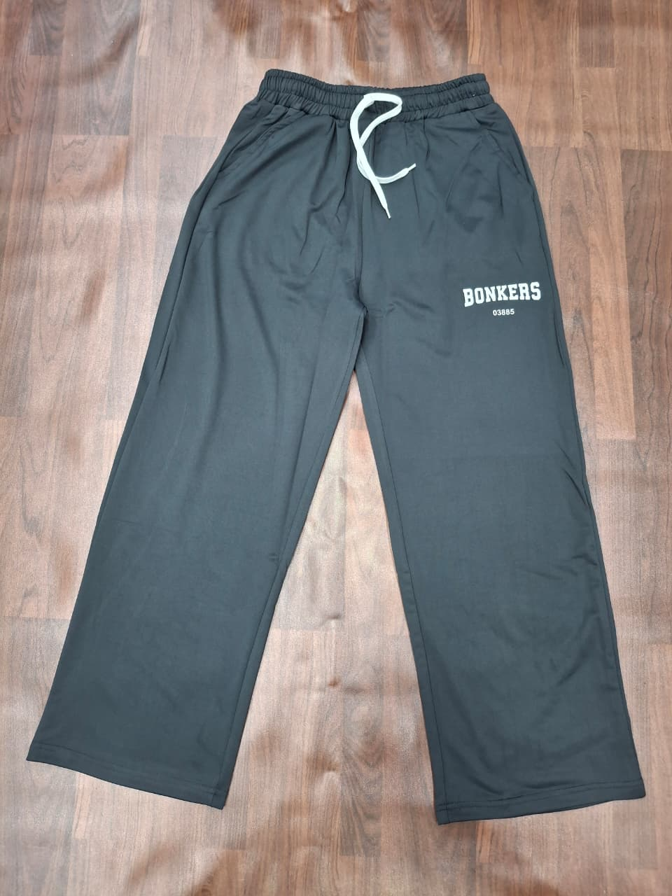 Olive Green Bonkers Graphic Wide-Leg Track Pants for Women - Kapachi Clothing