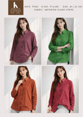 Women's Imported Plain Stripe Full Sleeve Shirt – Relaxed Fit | Miss Kapachi