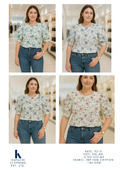 Kapachi 553-MS Floral Printed Chiffon Top in 4 colour variants – 3XL 4XL