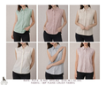 Women's Sleeveless IMP Plane Crush Fabric Shirt in 6 Pastel Colours - D.No 893-MS
